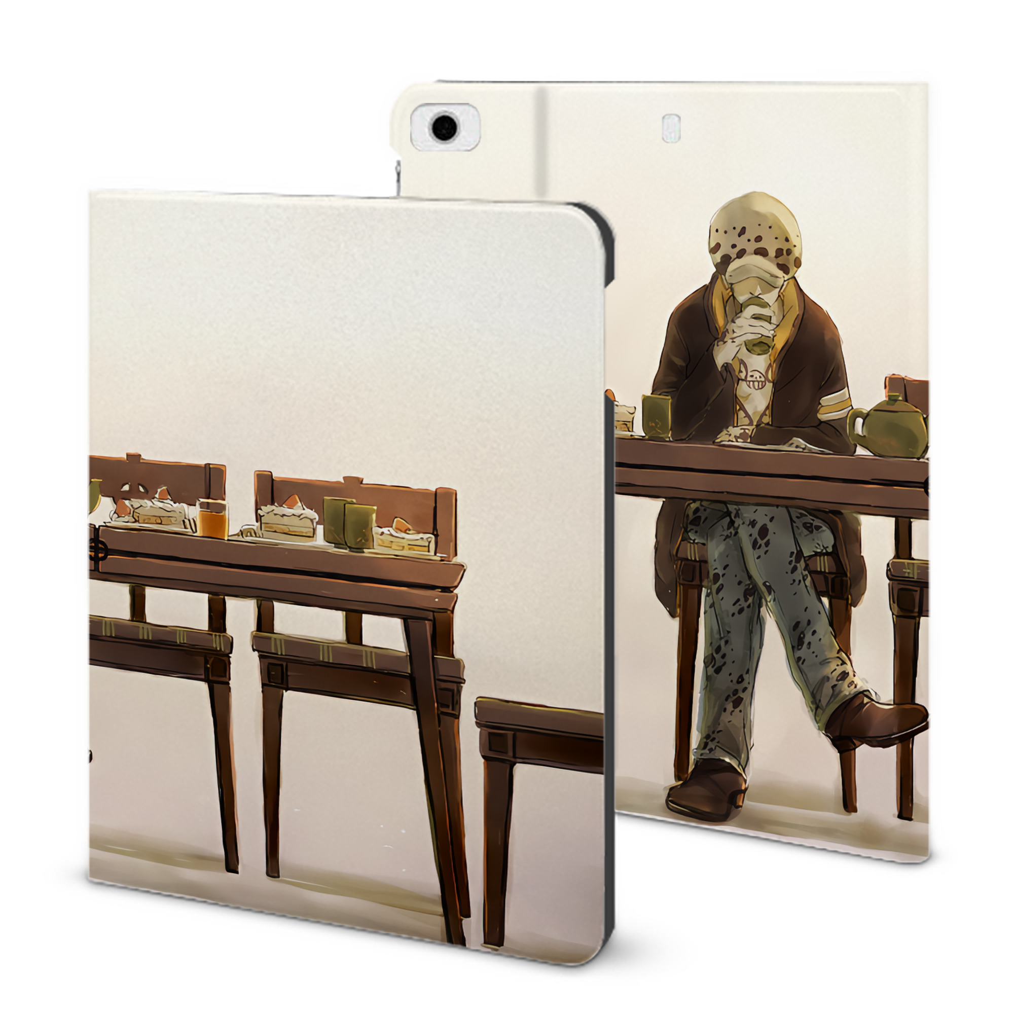ワンピース ONE PIECE IPad ケース ブック型 PUレザー TPU 耐衝撃 軽量 薄型 ペン収納なし 全面保護 IPad 各モデル対応